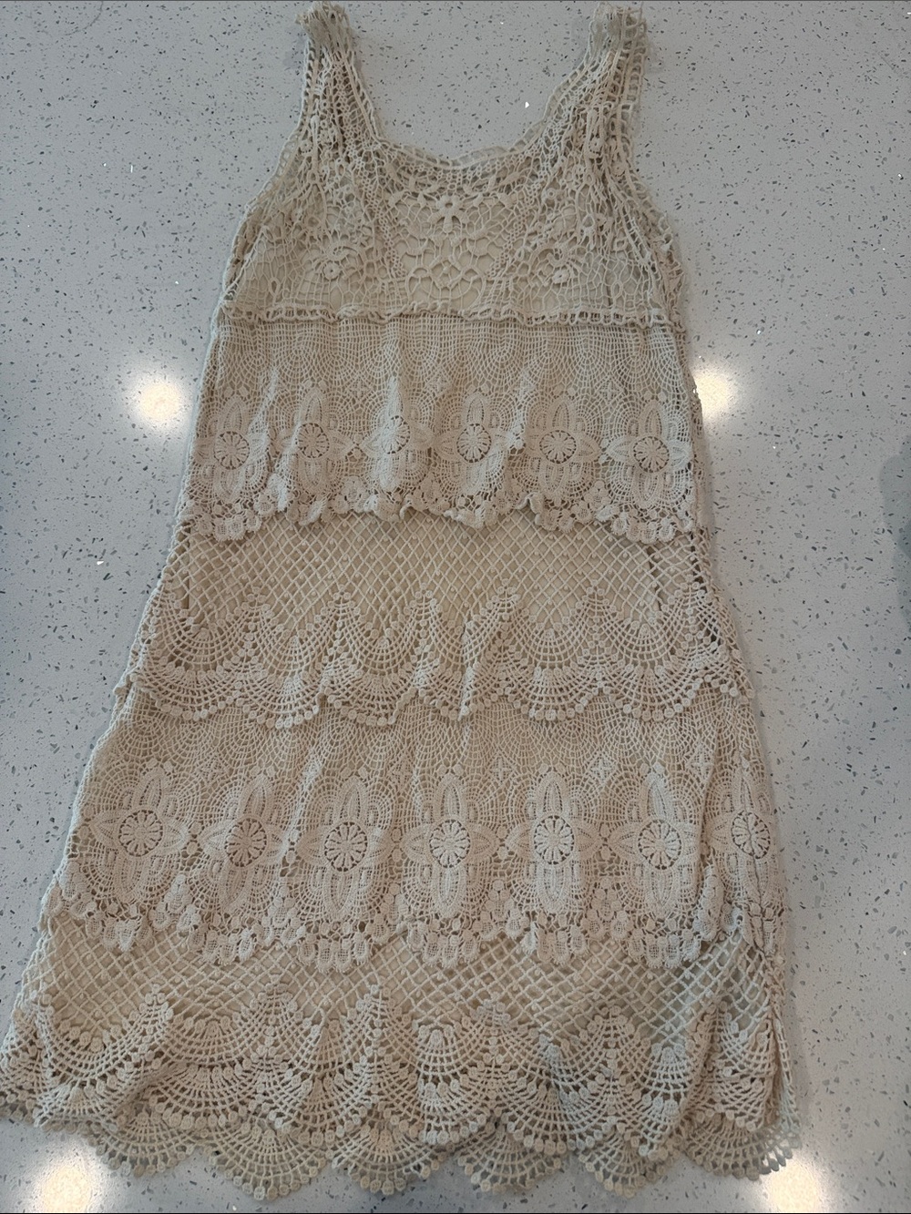 American Eagle Outfitters cream crochete dress